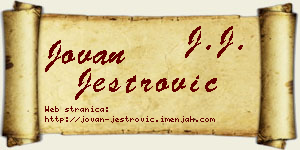 Jovan Jestrović vizit kartica